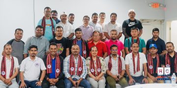 टी-२० विश्वकपको रिपोर्टिङ्गका लागि अमेरिका आएका पत्रकारसंंग टेक्सासमा अन्तरक्रिया